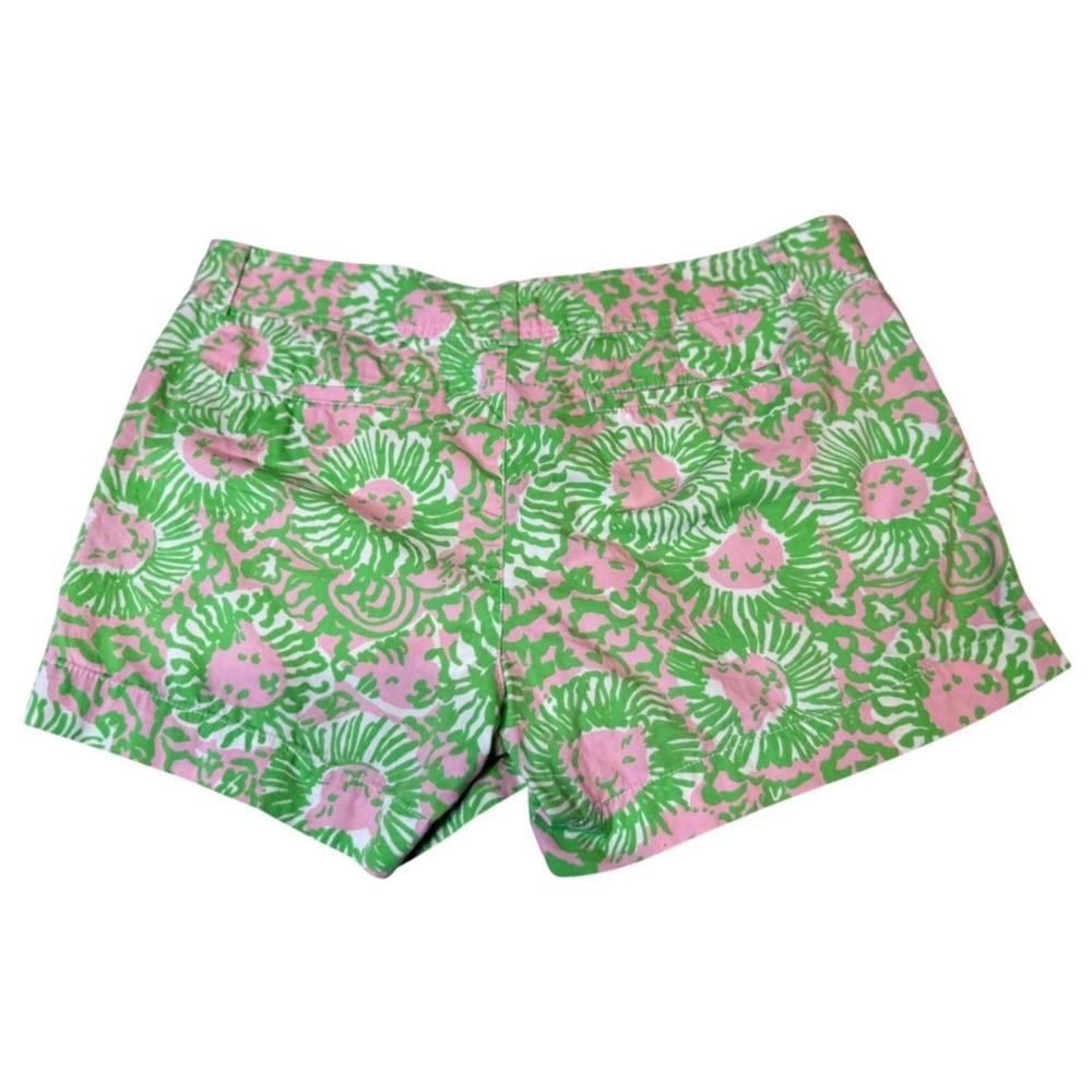 Lilly Pulitzer Callahan Shorts Pink Green Floral Lion Print Size 14